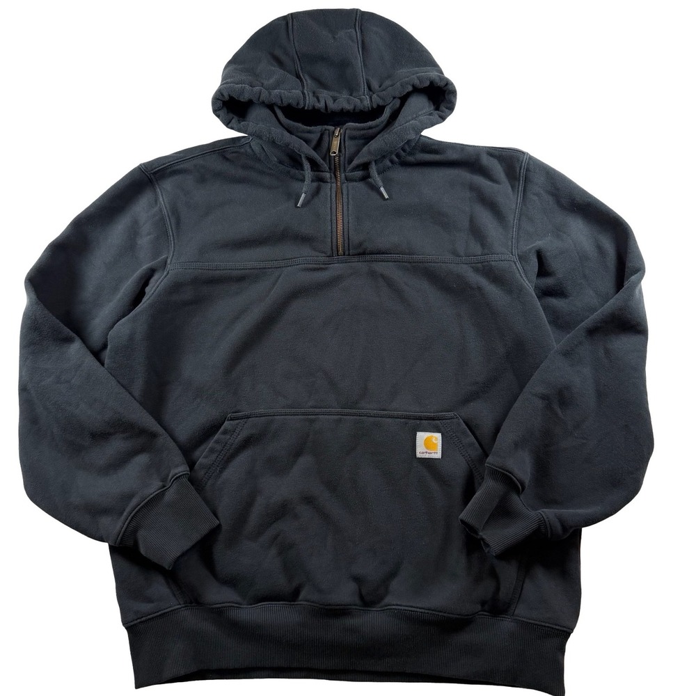 Carhartt Rain Defender Heavyweight Quarter Zip Hoodie Black Mens Large Loose Fit